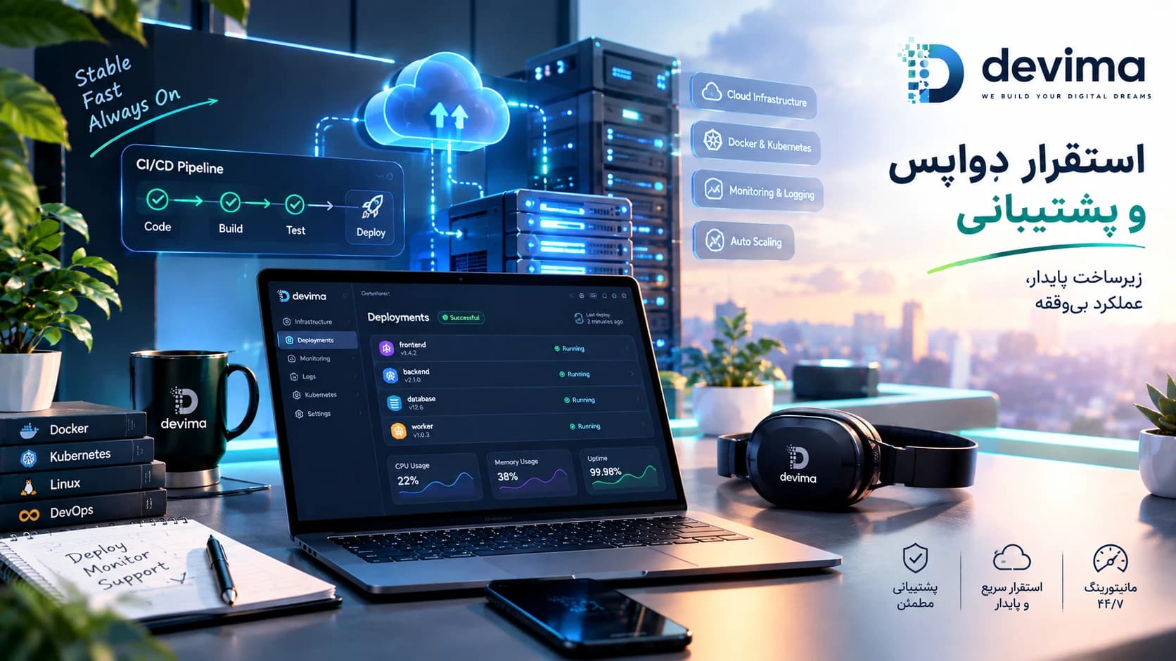 استقرار دِواپس و پشتیبانی